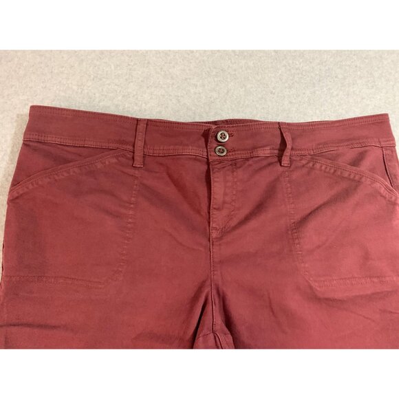 Torrid Womens Size 22 Double Buckle Maroon Pants Feel the Fit Cuffed Hem Straigh - Picture 4 of 9